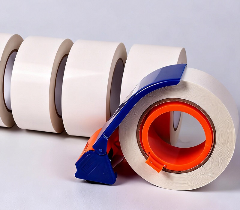 Milky white paper carton sealing tape made with pressure-sensitive adhesive